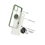 Army Green Phone Case For Lg K92 5G Clear Hard Cover W Grip Ring Kickstand