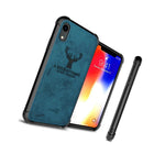 Blue Fabric Cloth Design Hard Slim Fit Phone Cover Case For Apple Iphone Xr