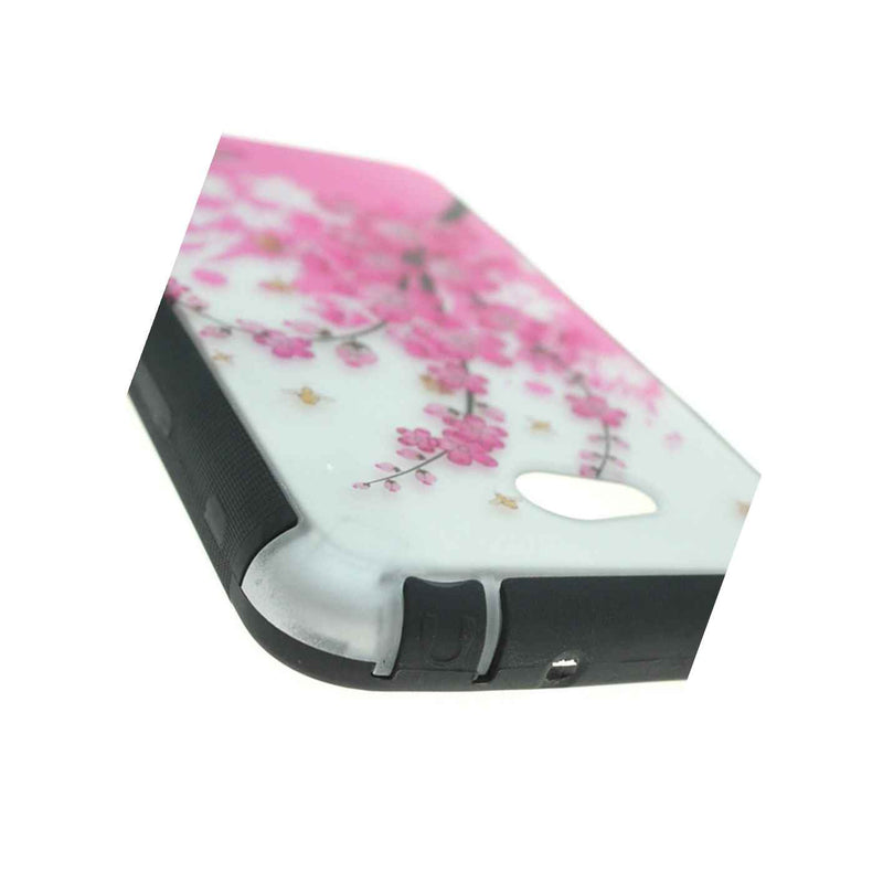 Tpu Inner Outer Cover Hybrid Case Lg Optimus L70 Exceed 2 Pink Spring Flower