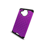 For Microsoft Lumia 950 Xl Case Purple Black Hybrid Diamond Bling Skin Cover