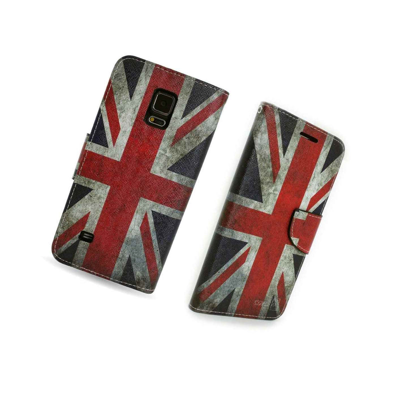 Wallet Case For Samsung Galaxy Note 4 Card Folio Cover Lcd Protector Uk Flag