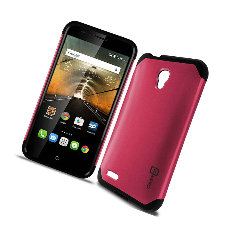 For Alcatel One Touch Conquest Case Hot Pink Black Slim Rugged Armor Cover