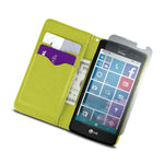 For Lg Lancet Wallet Case Light Blue Neon Green Folio Screen Protector Pouch