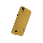 Hybrid Slim Hard Faux Metal Phone Cover Case For Lg X Power K6P Gold