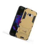 For Samsung Galaxy S8 Phone Case Armor Kickstand Slim Hard Cover Gold