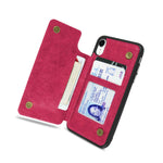 Pink Wallet Case For Apple Iphone Xr Phone Cover With Credit Card Slots