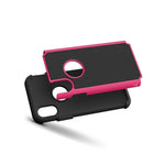 Hot Pink Black Case For Apple Iphone Xs Iphone X Hybrid Hard Phone Cover