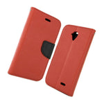 Red Black Phone Cover For Zte Allstar Stratos Card Case Holder Folio Pouch