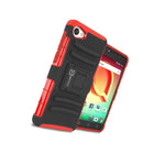 Red Protective Armor Case With Belt Holster For Alcatel Pulsemix A50 Crave
