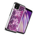 Purple Flower Rhinestone Bling Hard Slim Phone Cover Case For Google Pixel 4 Xl