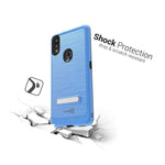 For Alcatel 3V 2019 Case Magnetic Metal Kickstand Blue Hard Phone Cover