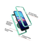 Mint Teal Phone Case For Motorola Moto E 2020 Hard Cover W Grip Ring Kickstand