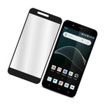 Tempered Glass Screen Protector For At T Axia Cricket Vision Clear W Black Trim
