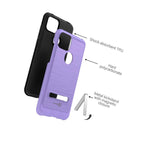 For Tcl T Mobile Revvl 4 Plus Case Magnetic Metal Kickstand Purple Phone Cover