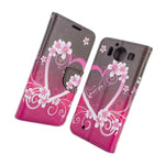 For Microsoft Lumia 950 Card Case Purple Love Design Wallet Phone Cover