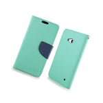 Coveron For Microsoft Lumia 640 Wallet Case Teal Navy Credit Card Folio Cover