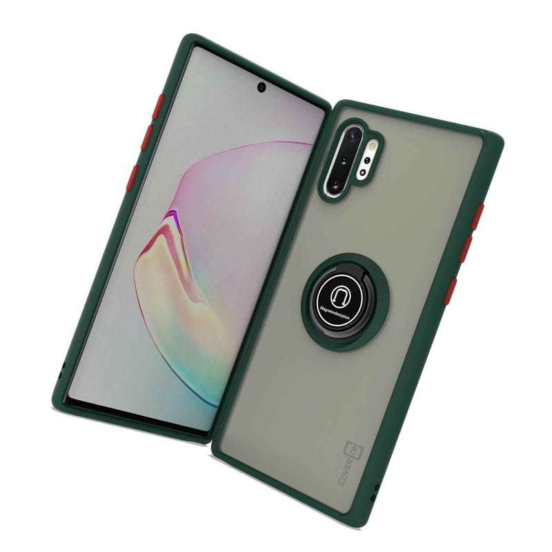 Hunter Green Phone Case For Samsung Galaxy Note 10 Plus 5G Cover W Grip Ring
