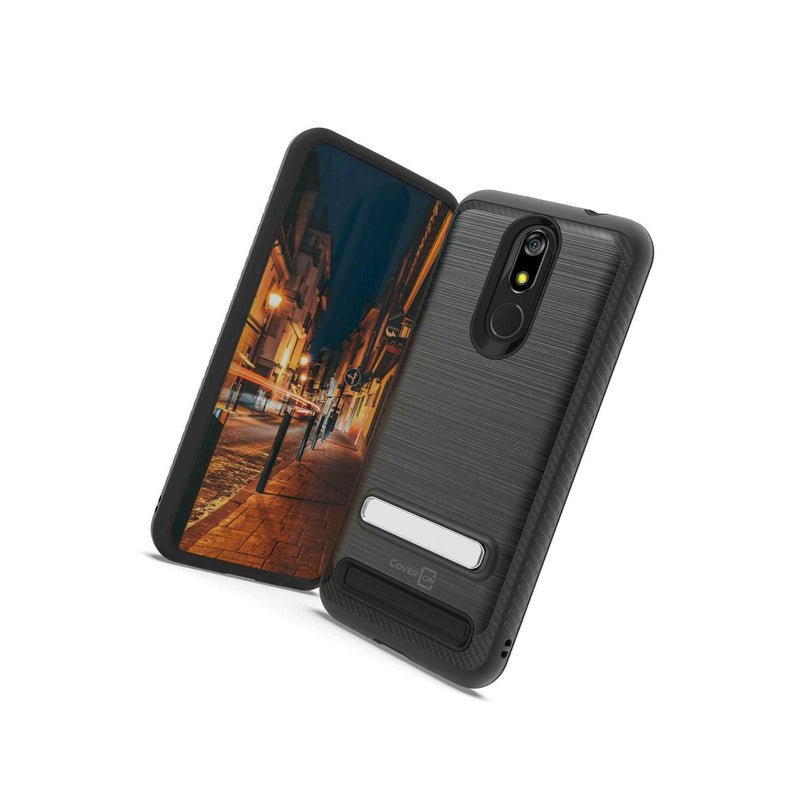 For Micromax T55 Case Magnetic Metal Kickstand Shockproof Black Hard Phone Cover