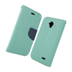 Teal Navy Phone Cover For Zte Allstar Stratos Card Case Holder Folio Pouch