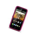 For Alcatel One Touch Conquest Case Hot Pink Black Hybrid Tough Skin Cover