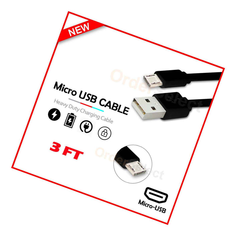 Micro Usb Flat Noodle Cable Cord For Android Phone Alcatel 1Se 3X 2021