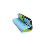 For Alcatel One Touch Evolve 2 4037T Wallet Light Blue Neon Green