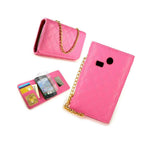 For Lg Sunrise Lucky Wallet Case Hot Pink Purse Quilted Bag Mirror Pouch