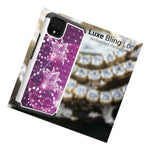 Purple Flower Rhinestone Bling Hard Cover Slim Phone Case For Google Pixel 4