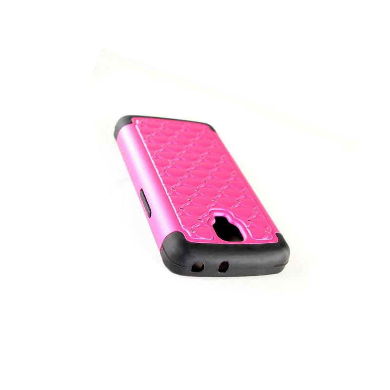 Coveron For Lg Volt F90 Case Pink Black Hybrid Diamond Hard Phone Cover