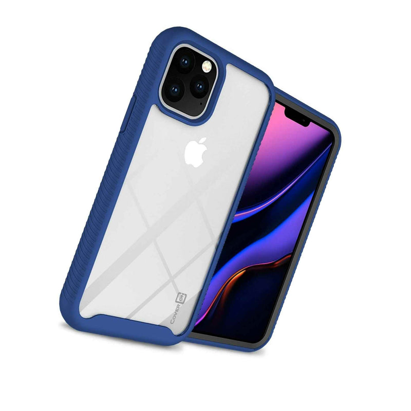 Navy Blue Trim Military Shockproof Slim Phone Cover Case For Apple Iphone 11 Pro