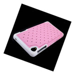 Coveron For Sony Xperia Z3 Case Hybrid Diamond Hard Light Pink White Cover