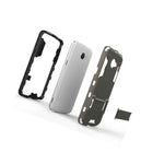 For Lg K5 Phone Case Armor Kickstand Slim Hard Cover Gray Black