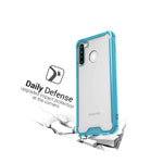 Clear Blue Trim Hybrid Hard Slim Fit Cover Phone Case For Samsung Galaxy A21