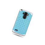 Coveron For Lg G Stylo Case Hybrid Diamond Hard Sky Blue Phone Back Cover