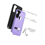 For Motorola Moto G Stylus 2020 Case Magnetic Metal Kickstand Purple Phone Cover