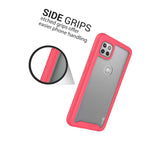 Pink Trim Heavy Duty Clear Cover Phone Case For Motorola Moto One 5G Ace G 5G