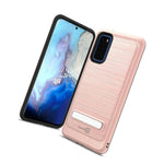 For Samsung Galaxy S20 Case Magnetic Metal Kickstand Rose Gold Hard Phone Cover