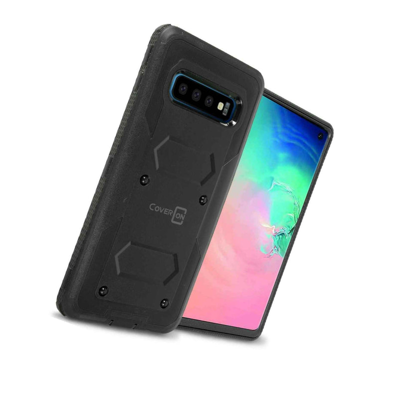 Black Protective Hybrid Hard Cover For Samsung Galaxy S10 Shockproof Phone Case