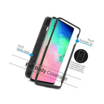 Black Protective Hybrid Hard Cover For Samsung Galaxy S10 Shockproof Phone Case
