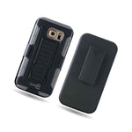 For Samsung Galaxy S6 Edge Holster Case Hybrid Hard Phone Cover Belt Clip Gray