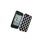 Broodi Slider Hard Cover Easy Docking Case Black White Polka Dots Iphone 4S 4