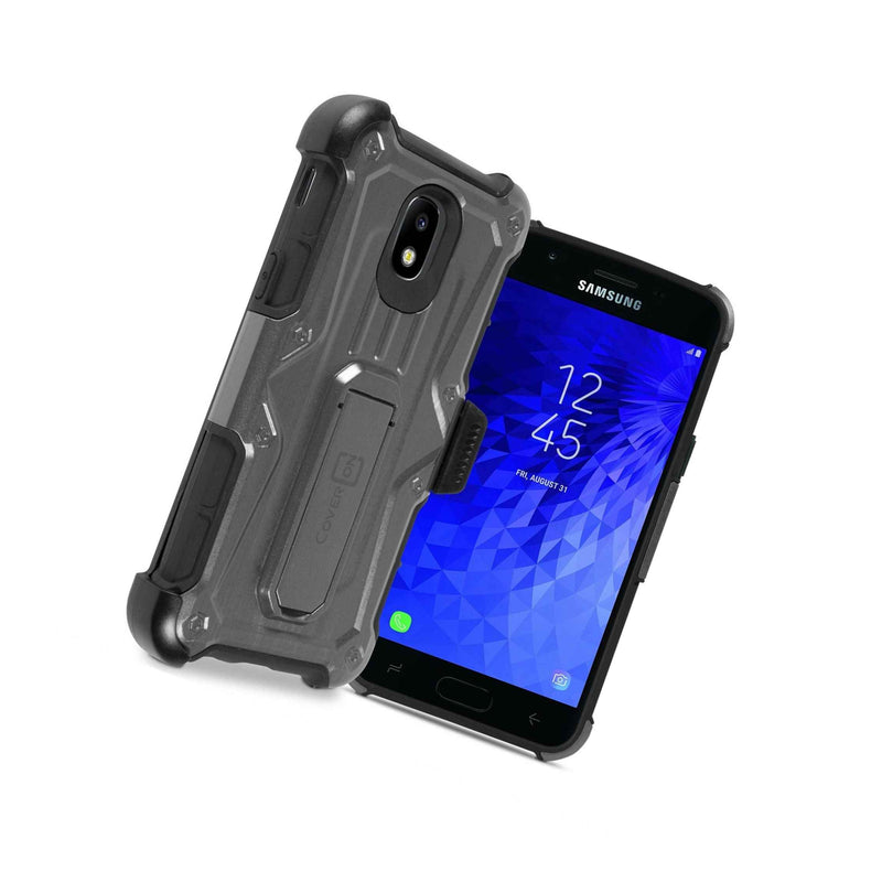 Gray Cover Case W Belt Holster For Samsung Galaxy Amp Prime 3 Express Prime 3
