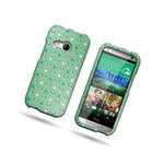 Coveron For Htc One Remix Mini 2 Case Ultra Slim Snap Cover Teal Panda Dots