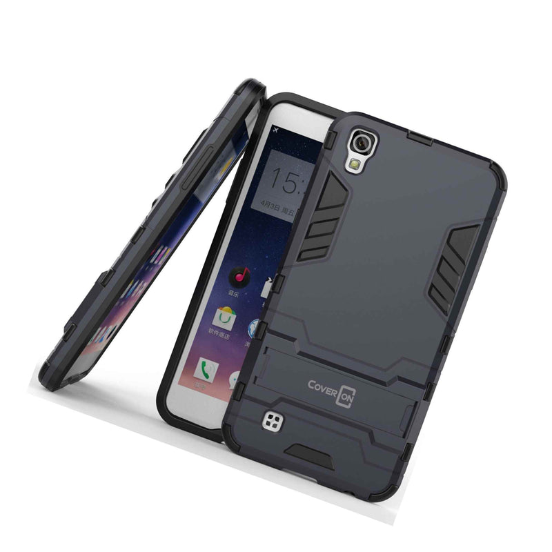 For Lg X Power K6P Phone Case Armor Kickstand Slim Hard Cover Navy Black