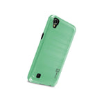 Hybrid Slim Hard Faux Metal Phone Cover Case For Lg X Power K6P Teal