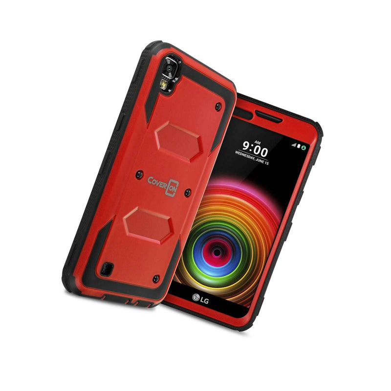 For Lg X Power K6P Red Case Protective Armor Hard Phone Cover
