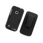 For Nokia Lumia 530 Black Belt Clip Holster Kickstand Hard Cover Protective Case
