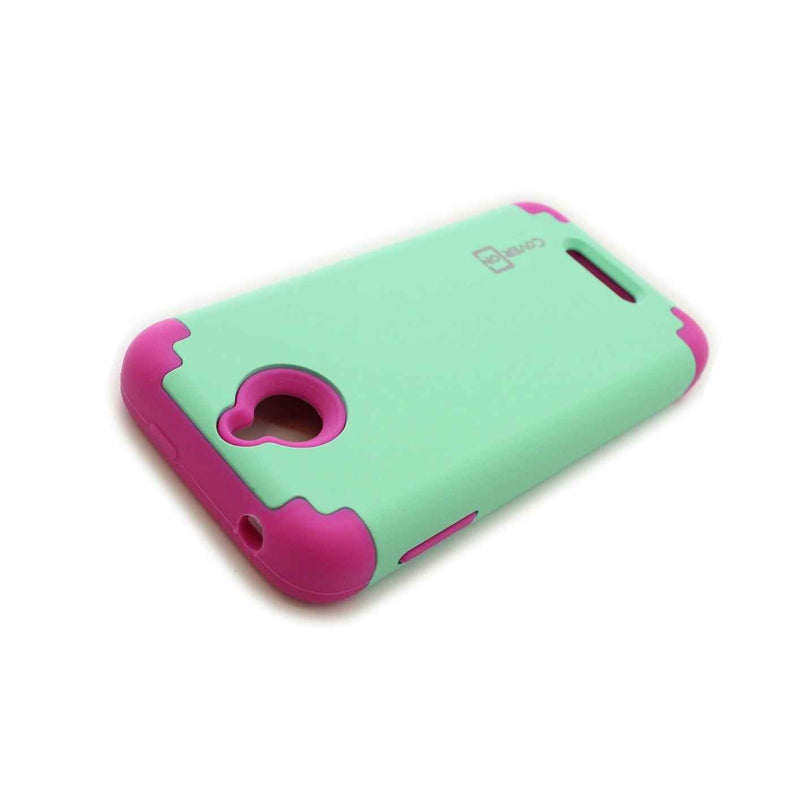 For Htc Desire 510 Case Teal Pink Slim Hybrid Rugged Armor Dual Layer Cover