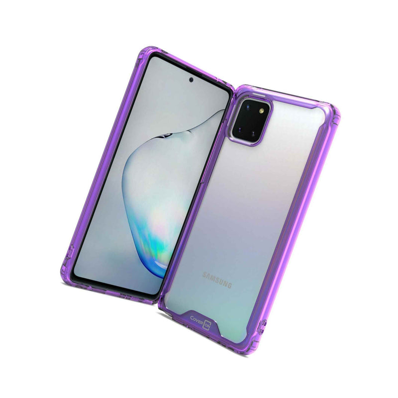 Clear Purple Trim Hybrid Slim Cover Phone Case For Samsung Galaxy Note 10 Lite