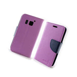 Coveron For Huawei H871G Magna Wallet Case Purple Navy Credit Card Cover